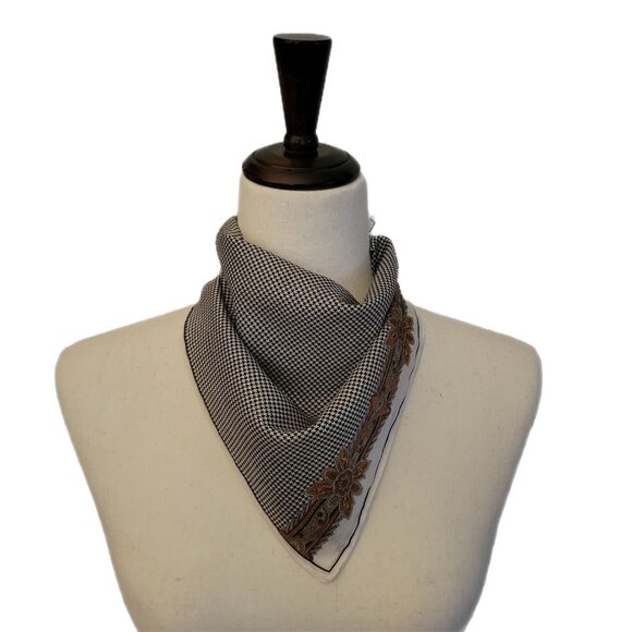 Men's Ungaro Cotton Handkerchief Pocket Square Houndstooth & Floral 17" Hanky - Picture 5 of 5